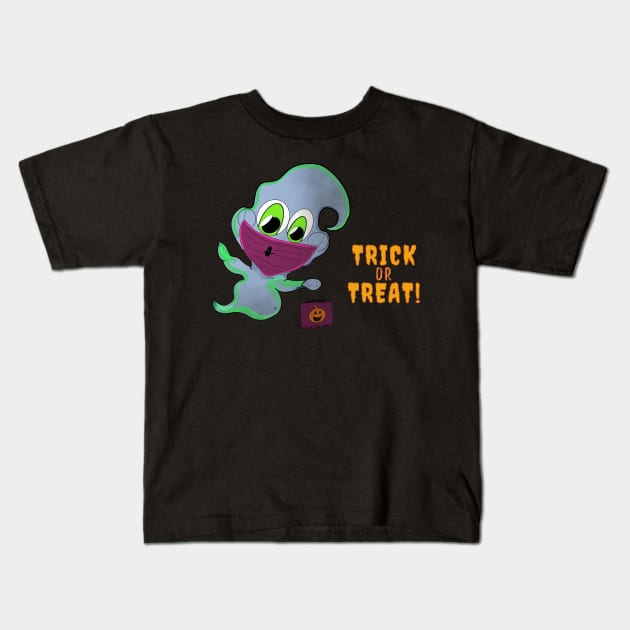 Trick Or Treating Ghost Kids T-Shirt by v_art9